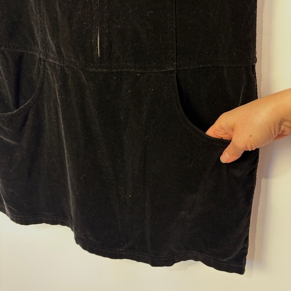 Express Y2K Black Velvet Sleeveless Zip  Mini Dress Whimsigoth Dark Academia - Picture 5 of 10